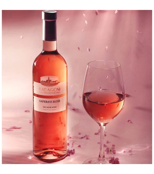 Вино Badagoni Saperavi рожеве сухе 0,75л 12% купити