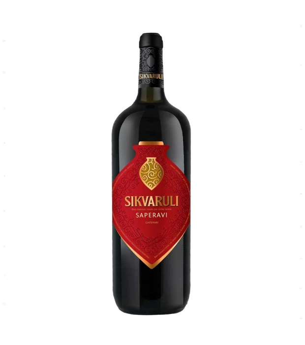 Вино Sikvaruli Saperavi червоне сухе 1,5л 10,5-12%