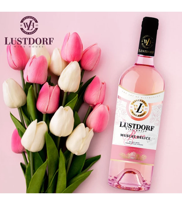 Вино Lustdorf Muscat Delice розовое полусладкое 0,75л 9-13% в Украине