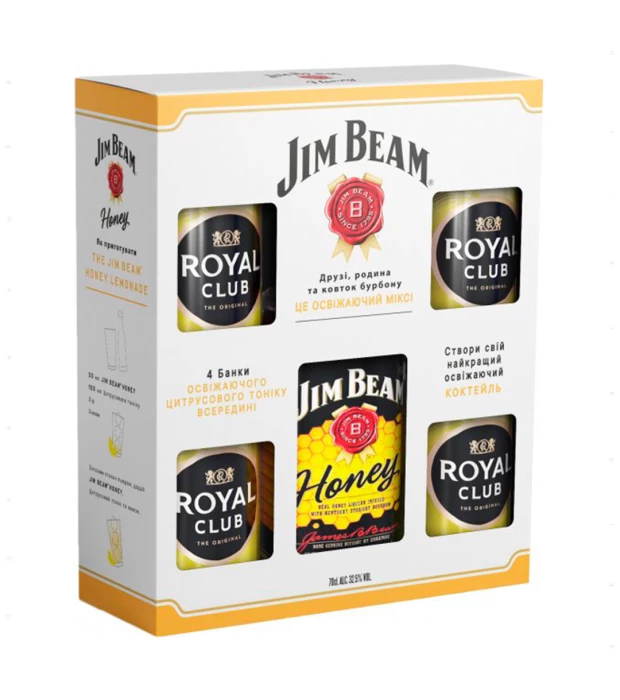 Лікер Jim Beam Honey 0,7 л 32,50% + Royal Club Bitter Lemon