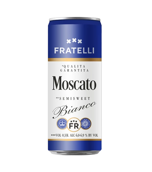 Напій винний Fratelli Moscato Bianco ігристий напівсолодкий 0,33л 10,5-12,5%
