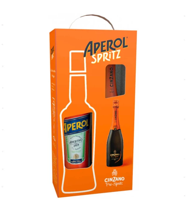 Набір Аперитив Aperol Aperetivo 0,7л 11% + Ігристе вино Cinzano Pro-Spritz біле сухе 0,75л 11%