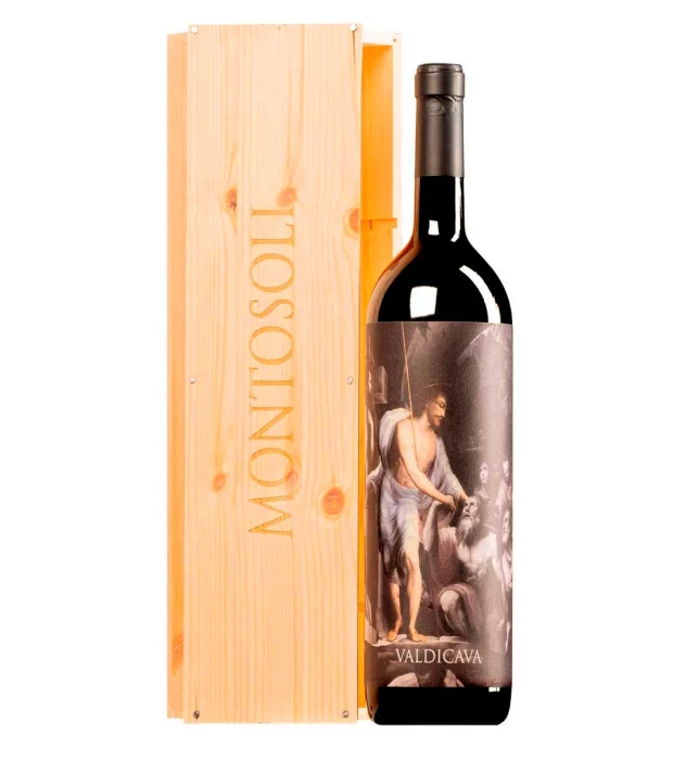 Вино виноградне сухе натуральне червоне Брунелло ді Монтальчино Вінья Монтосолі 2019, Valdicava (дерев'яна коробка) 1,5л 14%