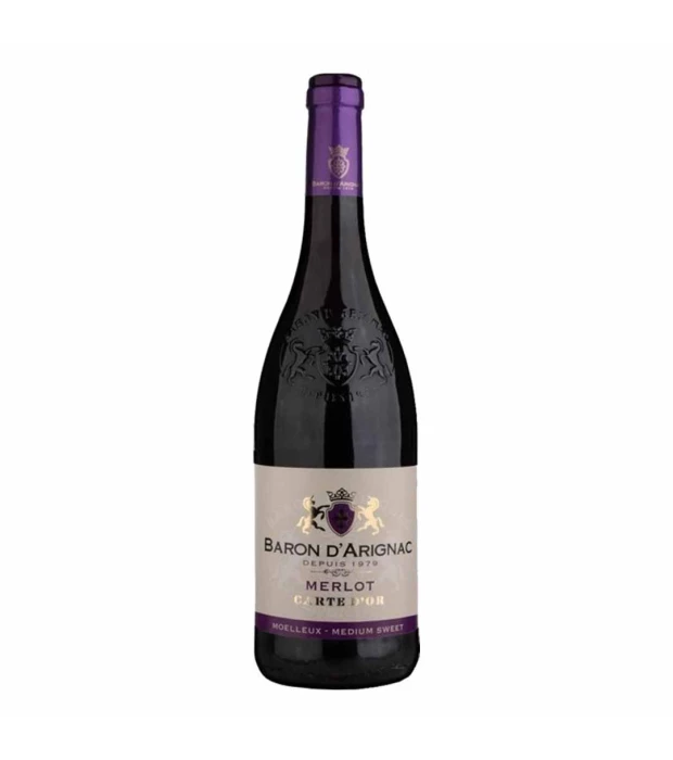 Вино Baron d'Arignac Merlot красное полусладкое 0,75л 12%