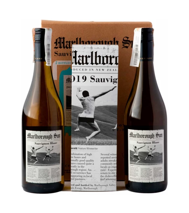 Вино Marlborough Sun Sauvignon Blanc белое сухое 2 бутылки 0,75л 13% + Футболка Size М