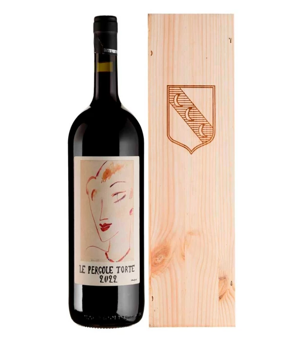 Вино виноградне сухе натуральне червоне Ле Перголе Торте 2022, Montevertine (дерев'яна коробка) 1,5л 14%