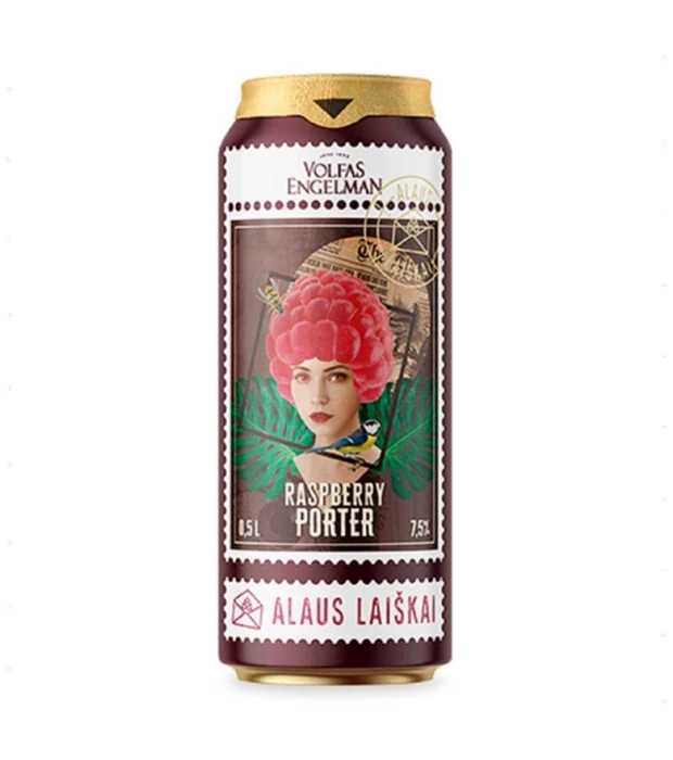 Пиво Volfas Engelman Raspberry Porter темне фільтроване 0,5л 7,5%