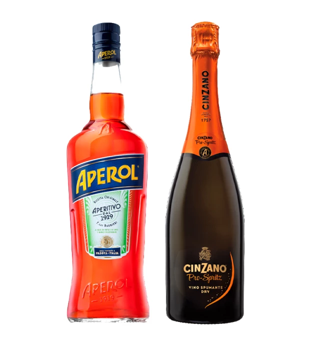 Набір Аперитив Aperol Aperetivo 0,7л 11% + Ігристе вино Cinzano Pro-Spritz біле сухе 0,75л 11% купити