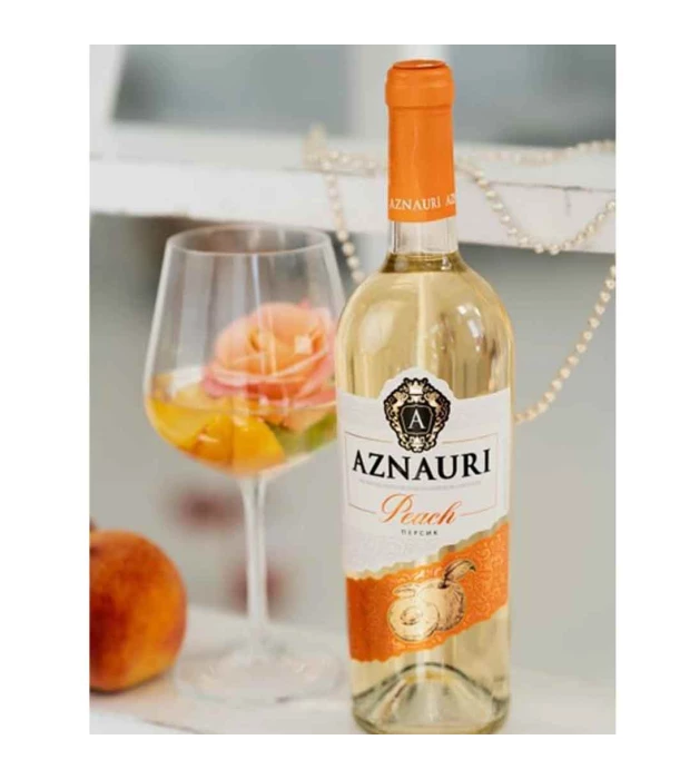 Вино Aznauri Персик біле солодке 0,75л 9-13% купити