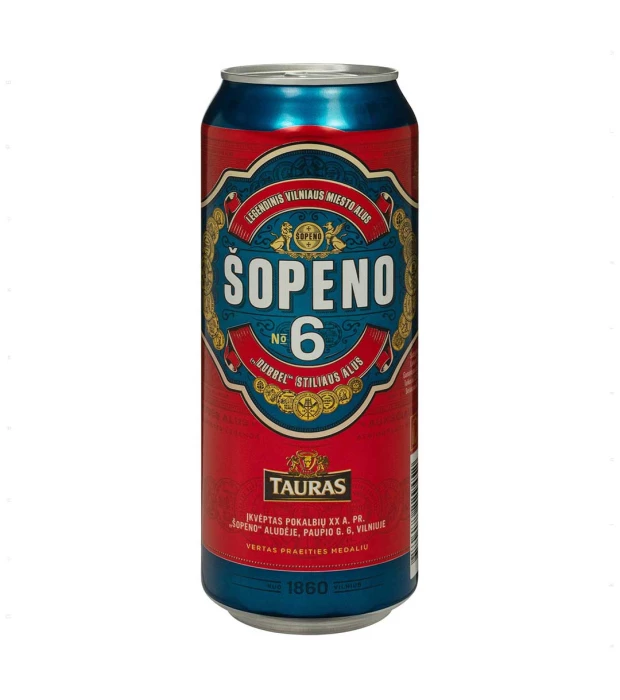Пиво Tauras Sopeno 6 светлое фильтрованное пастеризованное 0,5 л 5,5%