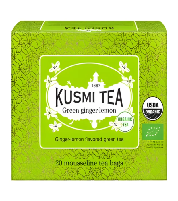 Чай зелений Імбир та Лимон органічний, Kusmi Tea, 20х2г