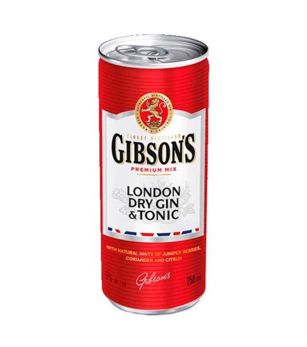 Слабоалкогольний напій Gibson's London Dry Gin & Tonic 0,25 л 5%
