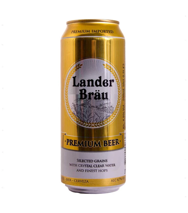 Пиво Lander Bräu Premium Pilsner світле фільтроване 0,5 л 4,9%