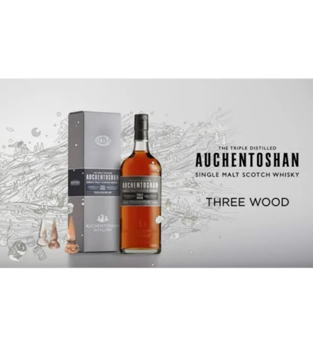 Віскі односолодовий Auchentoshan Three Wood 0,7 л 43% купити