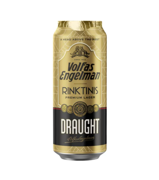 Пиво Volfas Engelman Rinktinis Draught світле фільтроване 0,5 л 5,2%