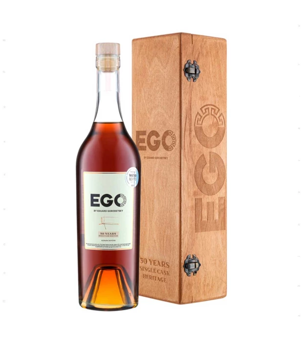Коньяк EGO від Едуарда Городецького 30 років Єдина Бочка Спадщина у подарунковій упаковці 0,7л 49,3%