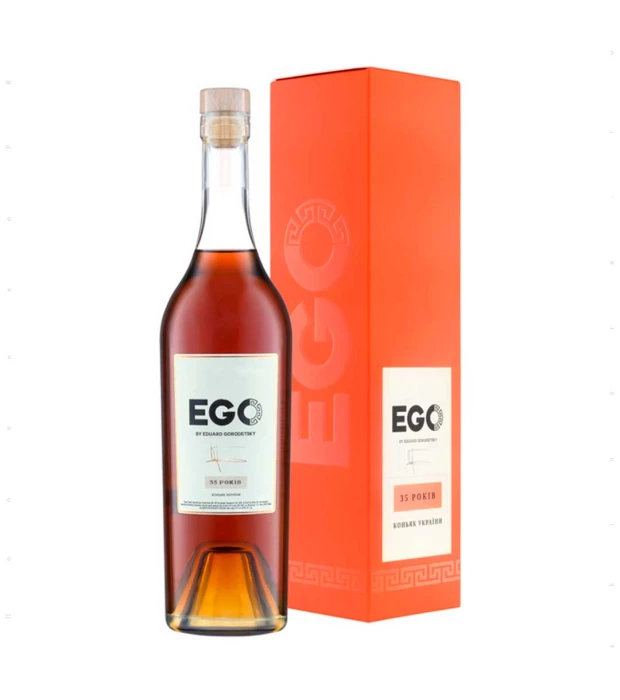 Коньяк EGO від Едуарда Городецького 35 років у подарунковій упаковці 0,7л 40%