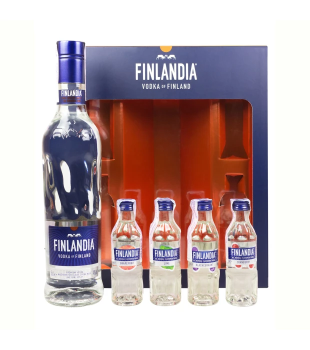 Горілка Finlandia 0,5л 40% + 4 смакові мініатюри 0,05л 40% купити