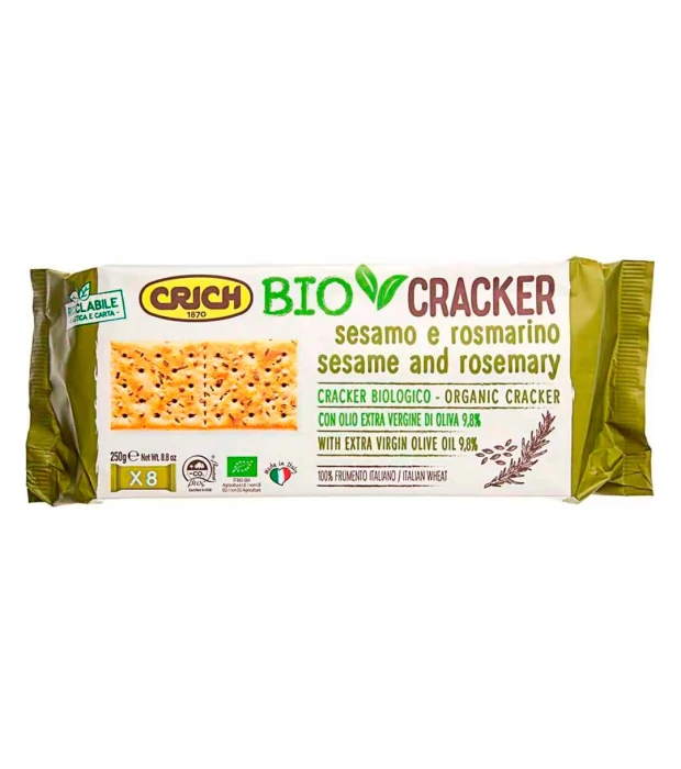 Крекери з кунжутом та розмарином органічні Crich 250 г