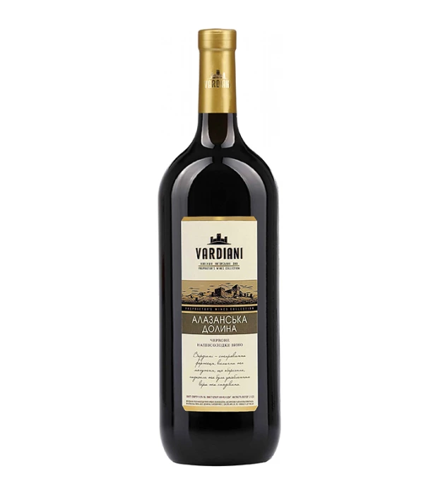 Вино Vardiani Алазанская долина красное полусладкое 1,5л 9-13%