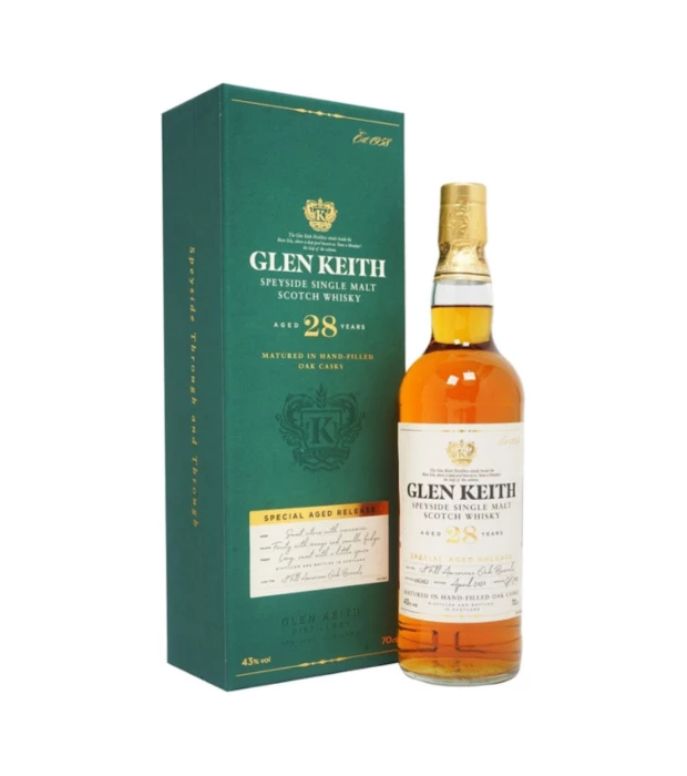 Виски односолодовый Glen Keith 28 лет в коробке 0,7л 43%