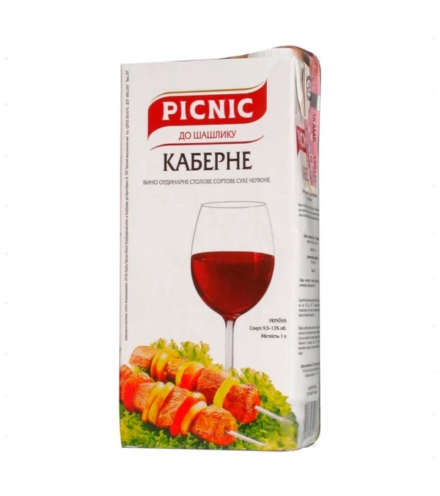 Вино Picnic Cabernet красное сухое 1л 9,5-13%