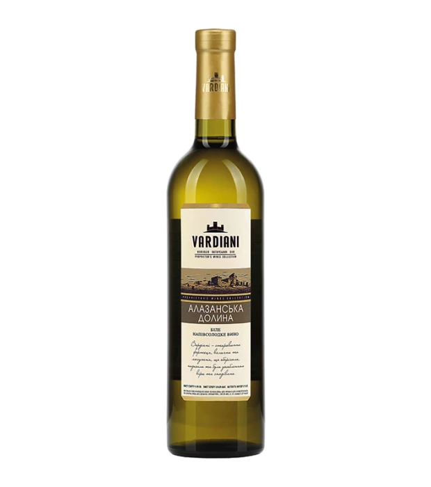 Вино Vardiani Алазанская долина белое полусладкое 0,75л 9-13%