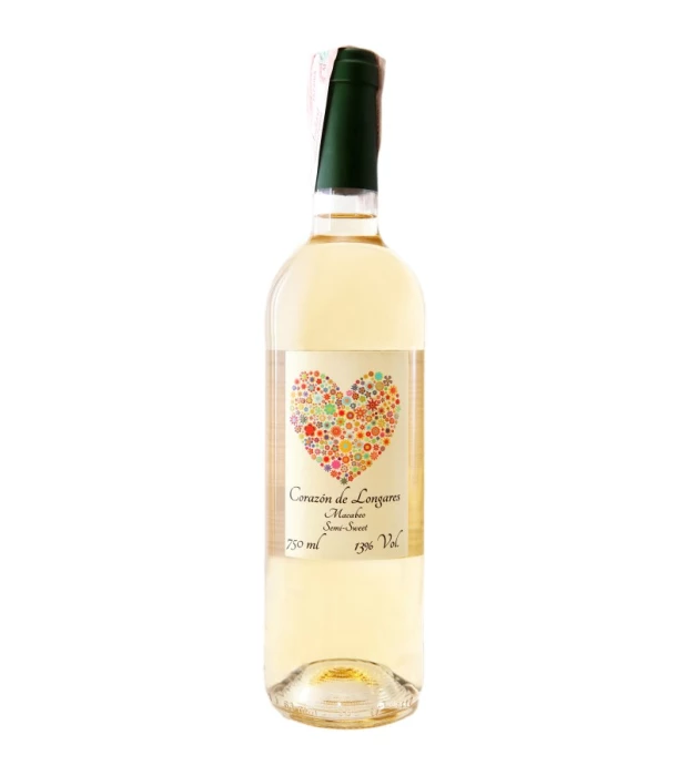 Вино Сorazon de Longares Macabeo Semisweet біле напівсолодке 0,75л 13%