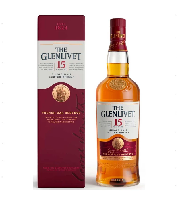Виски The Glenlivet 15 лет выдержки 0,7л 40% в подарочной упаковке