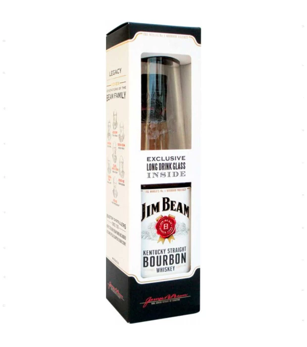 Виски Jim Beam White 4 года выдержки 0,7л 40% + бокал