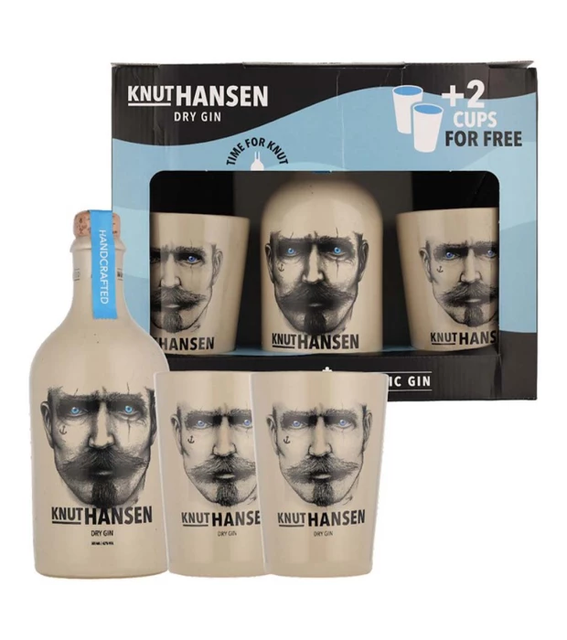 Набор Джин Knut Hansen Dry 42% 0,5л +2 стакана