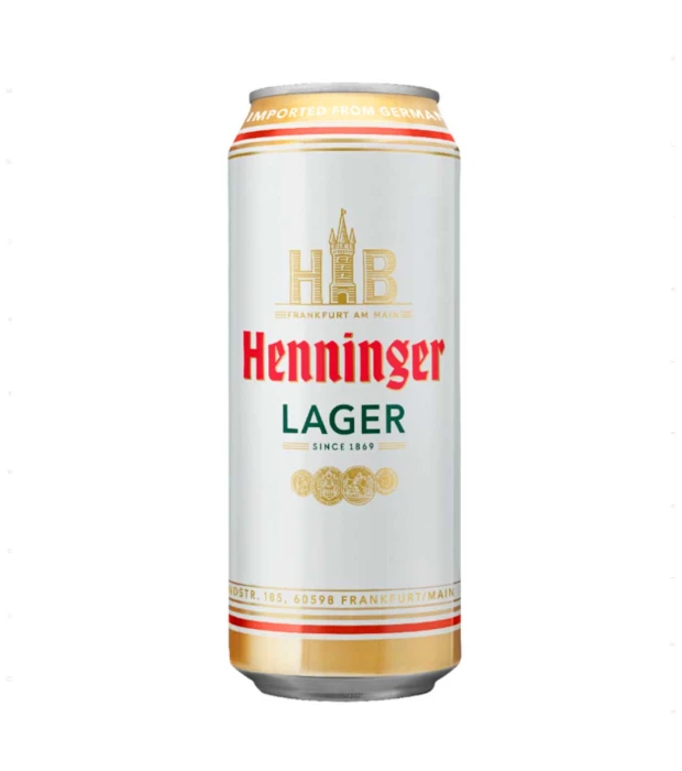 Пиво Henninger Lager светлое фильтрованное 0,5 л 4,8%