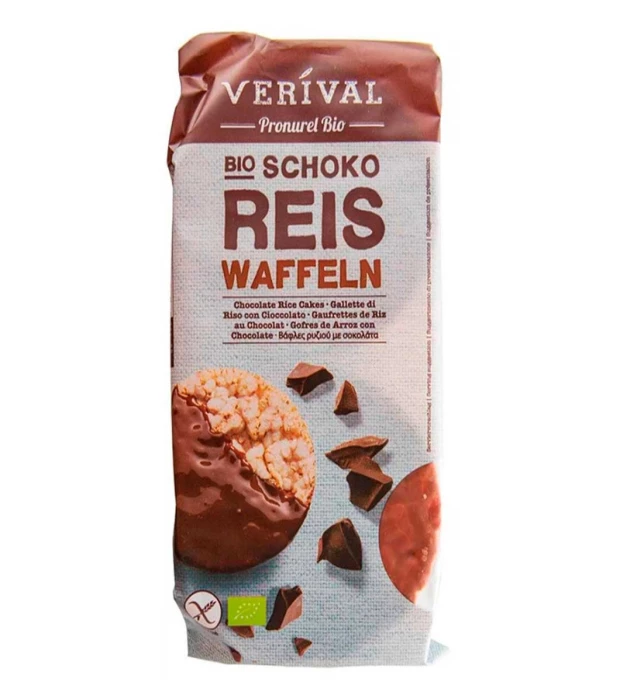 Вафлі рисові з шоколадом органічні Verival 100 г