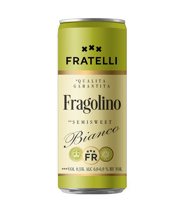 Напій винний Fratelli Fragolino Bianco ігристий напівсолодкий 0,33л 6-6,9%