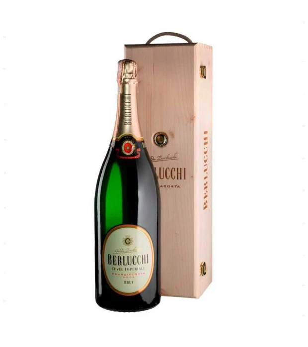 Вино игристое Guido Berlucchi Cuvee Imperiale Brut сухое, в деревянной коробке 3л 12,5%