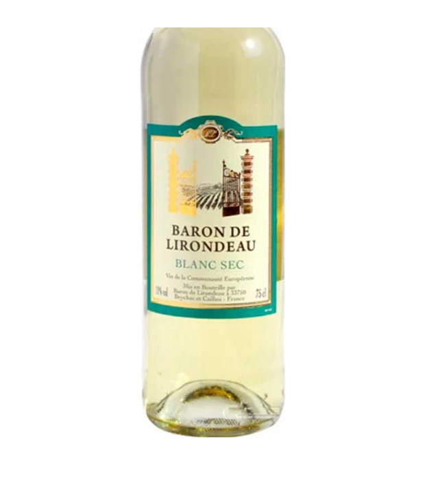 Вино Baron de Lirondeau белое сухое 0,75л 11% купить