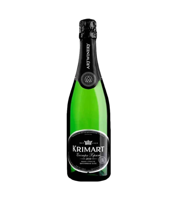 Ігристе вино Krimart біле екстра брют в тубусі 0,75л 10-13,5%
