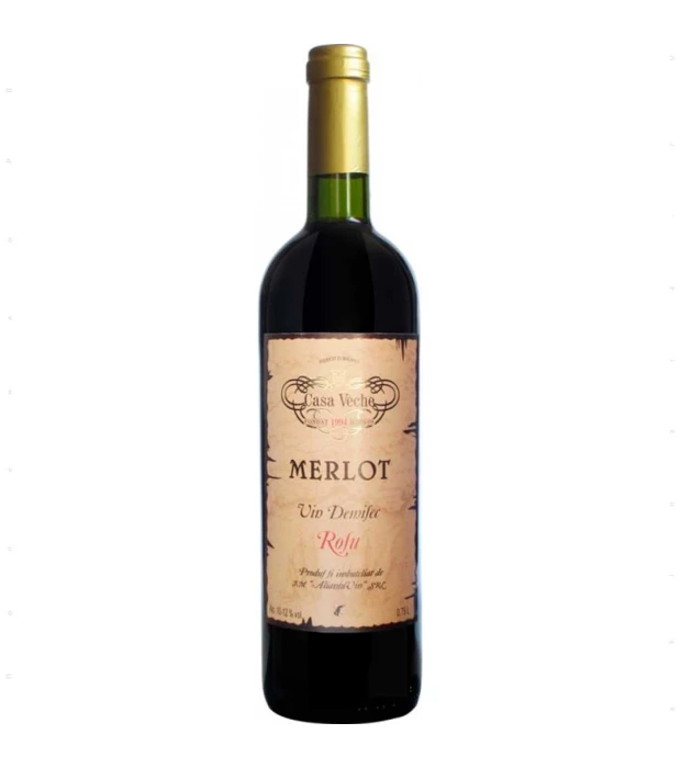 Вино Casa Veche Merlot червоне сухе 0,75л 9-11%