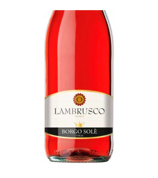 Вино ігристе Borgo Sole Lambrusco Dell`Emilia IGT Rosato Amabile рожеве напівсолодке 0,75 л 8% купити