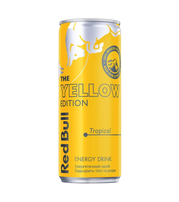 Напій енергетичний Red Bull Yellow Edition 0,25л., зі смаком тропічних фруктів