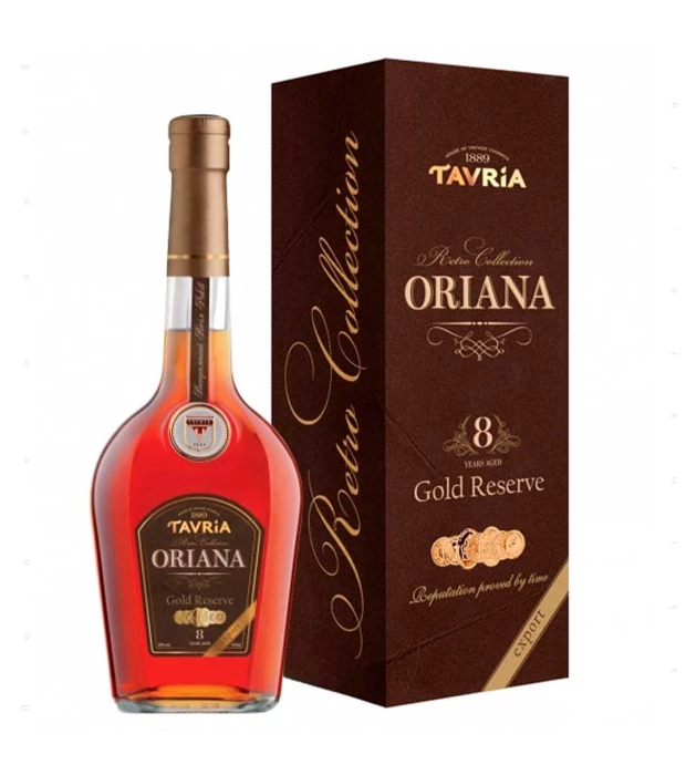 Бренди Tavria Oriana 8 лет выдержки 0,5л 40% в сувенирной коробке
