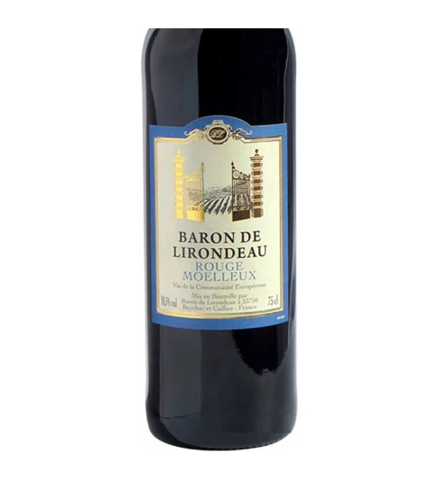 Вино Baron de Lirondeau красное полусладкое 0,75л 10,5% купить