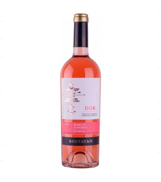 Вино Bostavan DOR Merlot & Saperavi рожеве сухе 0,75л 13%
