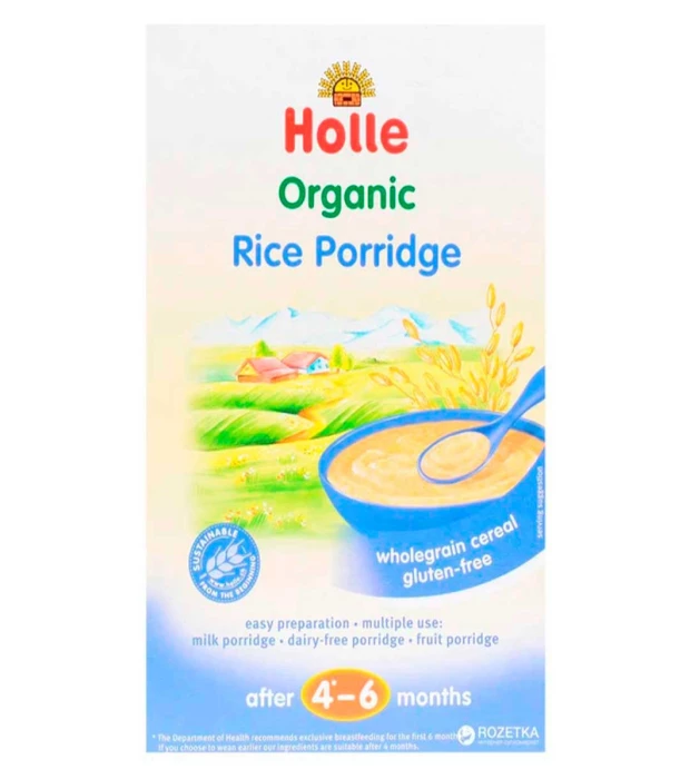 Каша суха безмолочна рисова органічна (з 6 місяців) Holle 250 г