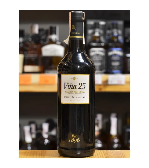 Вино Херес La Ina Vina 25 Pedro Ximenez Sherry крепленое сладкое 0,75л 17%+ бокал в коробке купить