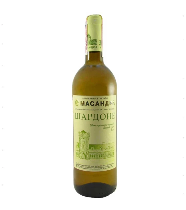 Вино Massandra Chardonnay біле сухе 0,75л 9,5-14%