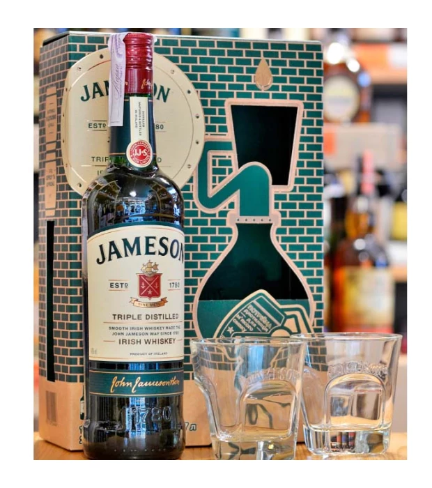Виски Джемисон 0,7 л +2 стакана, Jameson + 2 glasses 0,7 л 40% купить