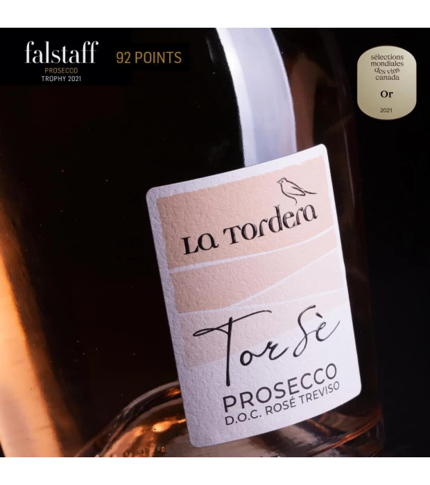 Вино игристое La Tordera Prosecco Treviso Doc Torse Brut розовое 0,75л 11,5% купить