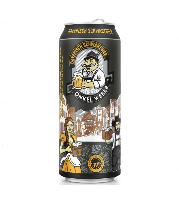 Пиво Onkel Weber Bayerisch Schwarzbier темне фільтроване 0,5 л 4,9%