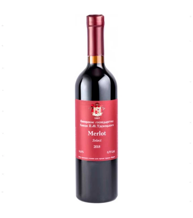 Вино Князь Трубецкой Merlot Select ординарное красное сухое 0,75л 11-14%
